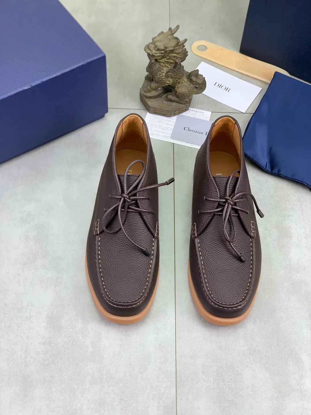 Men's Men's Shoes 💰P580 New Niuli💰High Version 💎💎💎Dior Original! Top Italian purchasing agent! Men's high-top business casual leather shoes, original imported calfskin upper, oiled edges, ultimate texture, gentleman style, imported cowhide lining inside, top-quality original Italian rubber outsole, first-class workmanship, top quality! Size: 39-44 (45 customized)